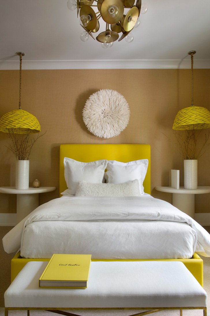 Кайли - Желтая кровать - 77 фото